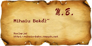 Mihaiu Bekő névjegykártya